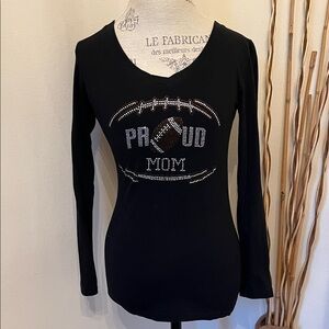 Black Proud Mom Long Sleeve Top